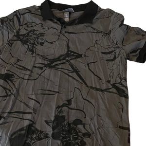 H&M SIZE LARGE MENS SHORT SLEEVE GRAPHIC POLO